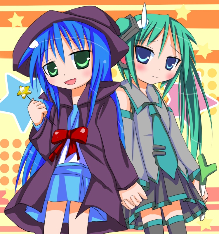 hatsune miku, nagato yuki, hiiragi kagami, and izumi konata (vocaloid and 2 more)