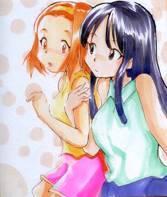 akiyama mio and tainaka ritsu (k-on!) drawn by kirasu