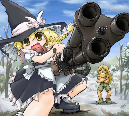 kirisame marisa and prisoner of war (touhou and 1 more) drawn by enhan