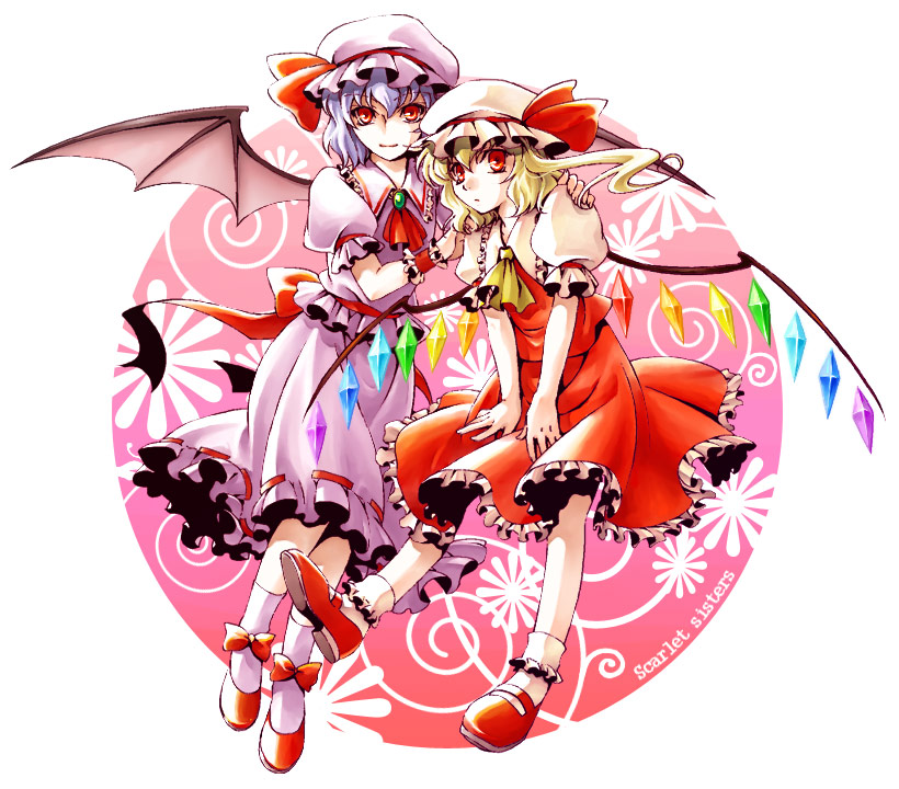 remilia scarlet and flandre scarlet (touhou) drawn by mikage_(mikazuki_no_koufuku)