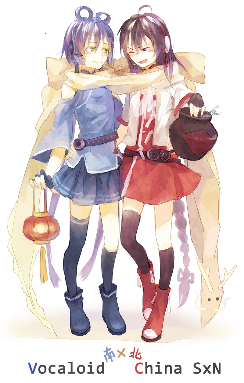 luo tianyi and yuezheng ling (vocaloid and 1 more) drawn by huoshansama