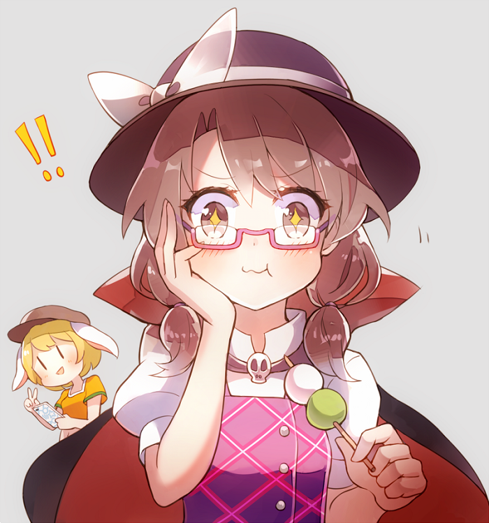 usami sumireko and ringo (touhou and 1 more) drawn by 60mai