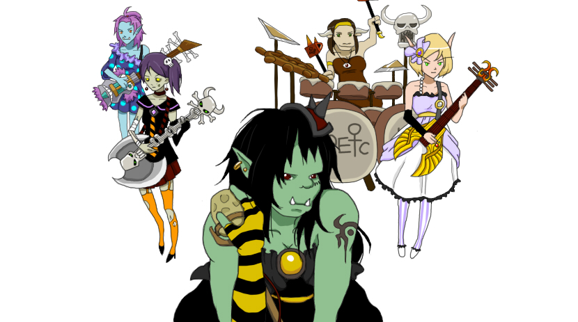 sig nicious, samuro, mai'kyl, chief thunder-skins, and bergrisst (k-on! and 2 more)