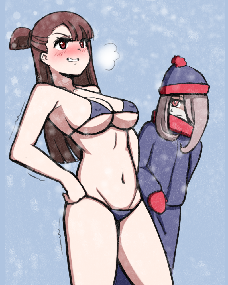 kagari atsuko and sucy manbavaran (little witch academia) drawn by asortofcolorfag and donburi_(donburikazoku)