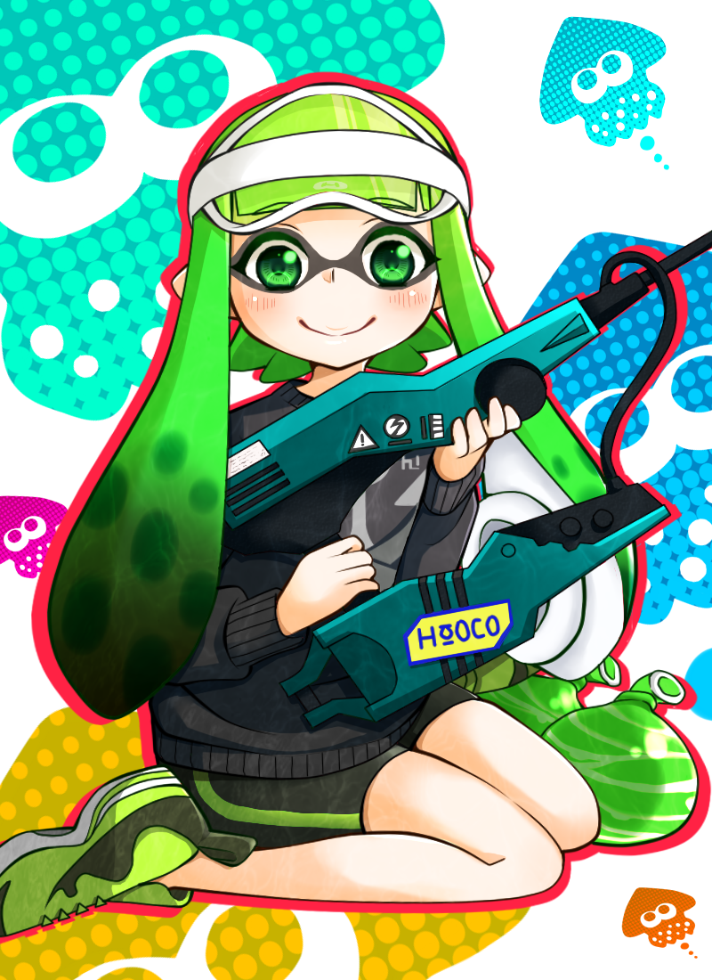 inkling player character and inkling girl (splatoon and 1 more) drawn by saya_(samuraisimai)