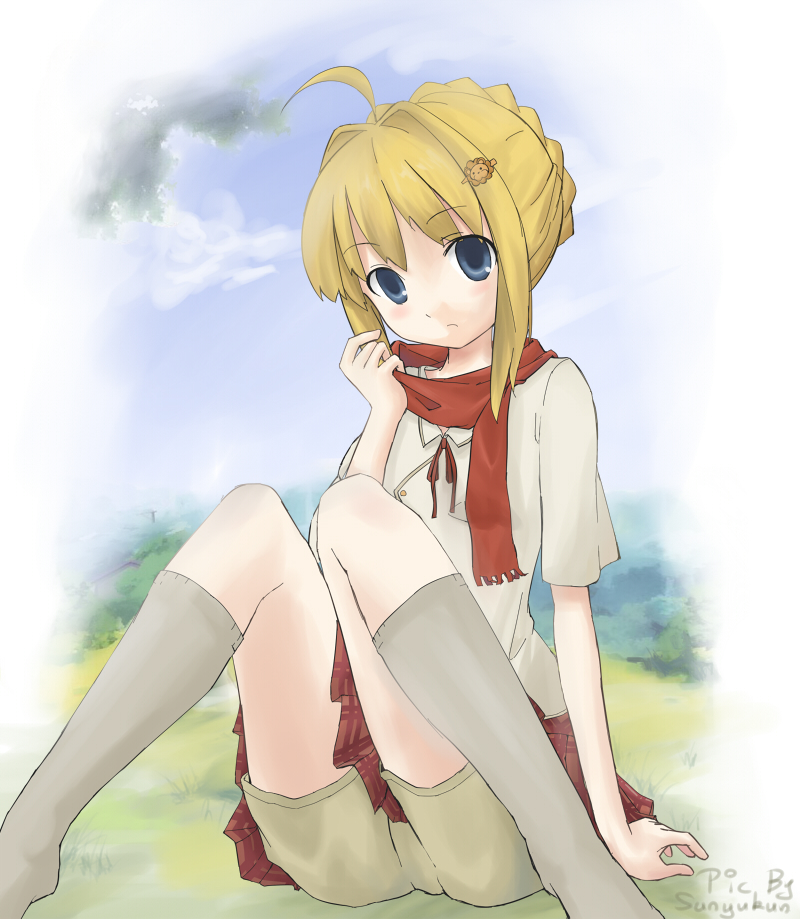 artoria pendragon and saber (fate and 1 more) drawn by sunyukun