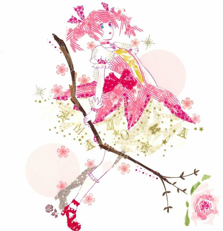 kaname madoka (mahou shoujo madoka magica) drawn by poncho_(ponpontyo_8)