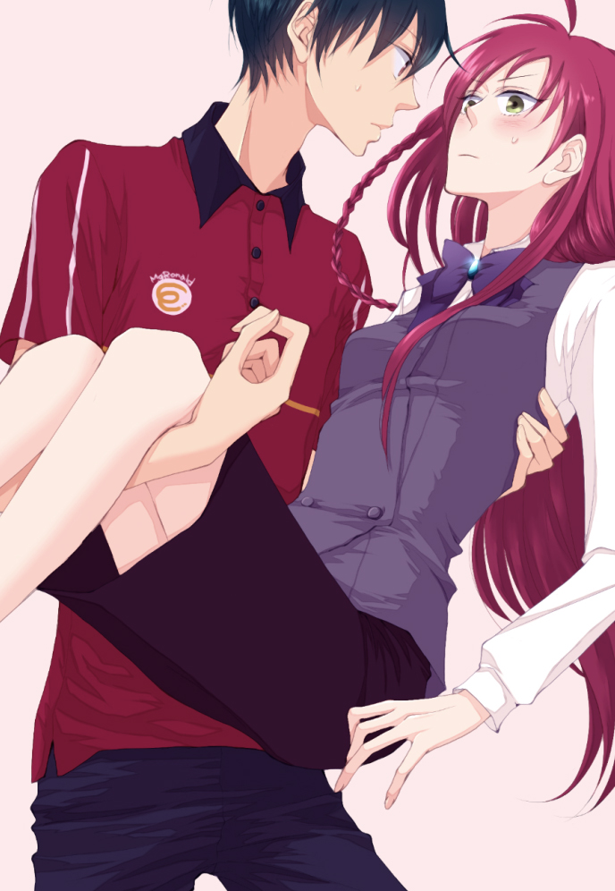 yusa emi and maou sadao (hataraku maou-sama!) drawn by cyai