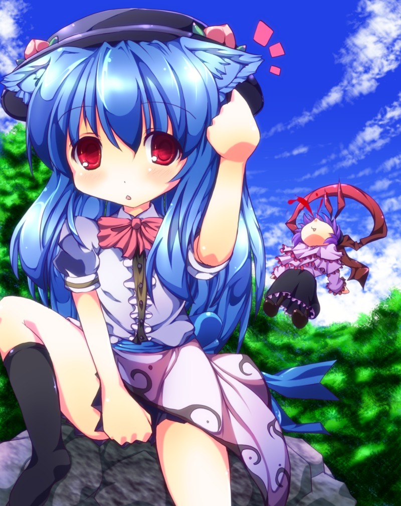 hinanawi tenshi and nagae iku (touhou) drawn by niyadepa