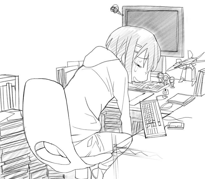 hirasawa yui and vf-25 (k-on! and 2 more) drawn by a1_(initial-g)