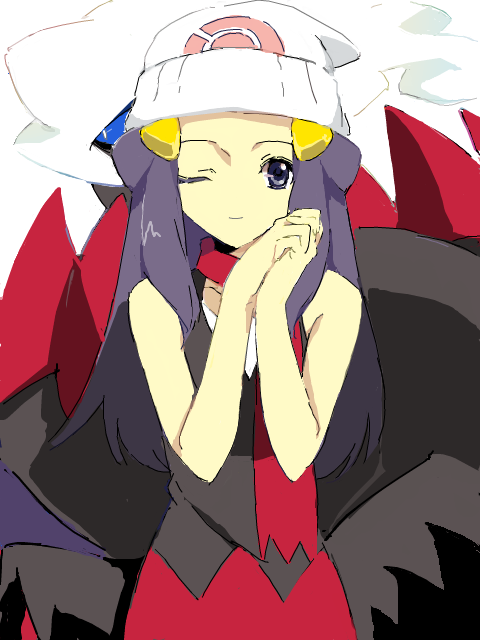 dawn and darkrai (pokemon and 1 more) drawn by noni_asterisk