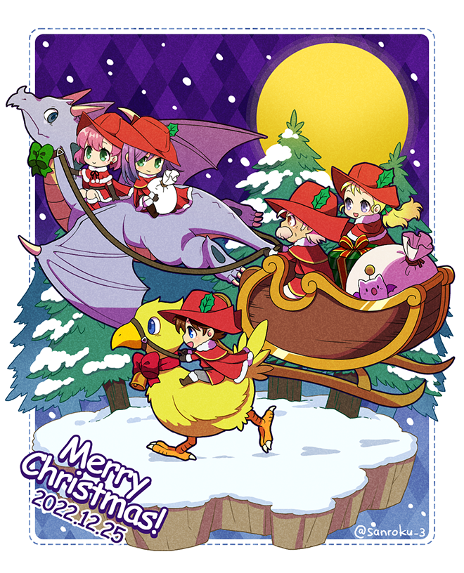 moogle, lenna charlotte tycoon, faris scherwiz, bartz klauser, krile mayer baldesion, and 3 more (final fantasy and 1 more) drawn by sanroku_3