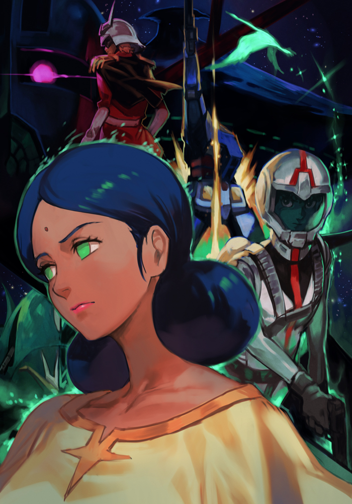 char aznable, rx-78-2 gundam, amuro ray, lalah sune, zeong, and 1 more (gundam and 1 more) drawn by hungry_clicker