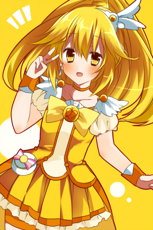 kise yayoi and cure peace (precure and 1 more) drawn by fujishiro_emyu