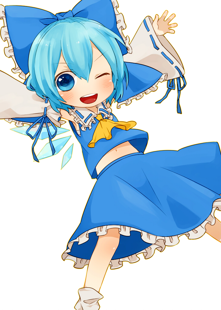 hakurei reimu and cirno (touhou) drawn by nakaoka_naaka