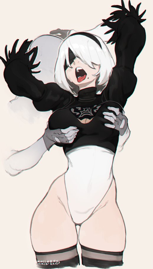 2b (nier and 1 more) drawn by kollerss and maizken