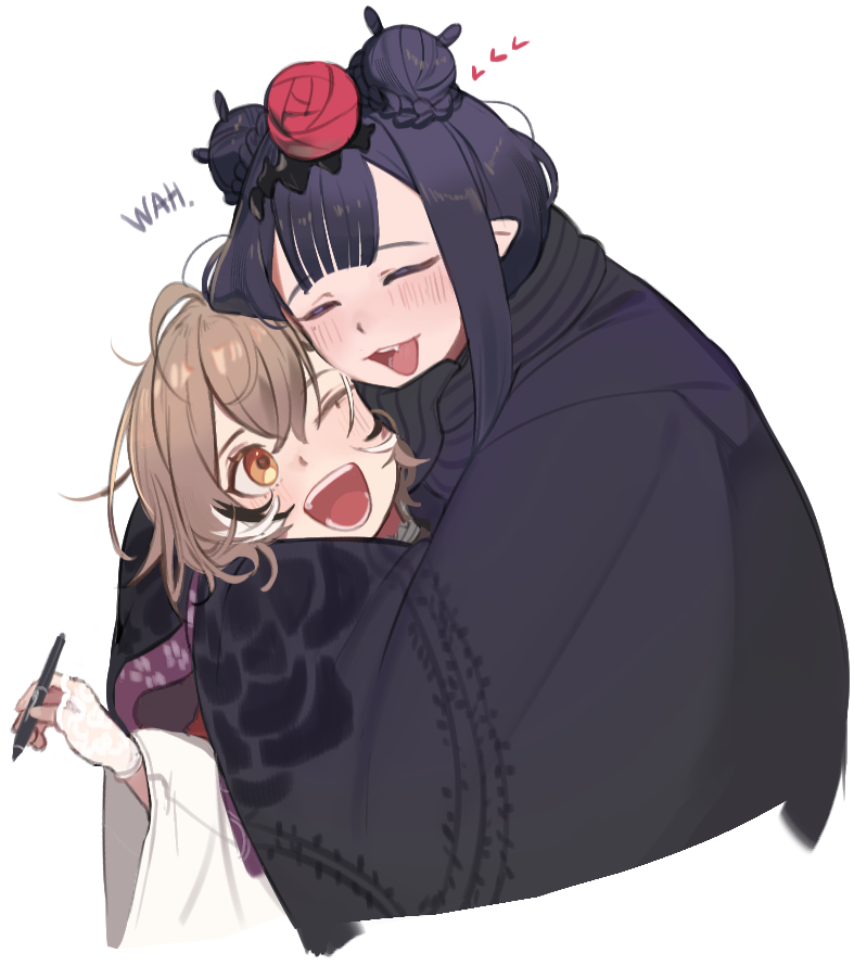 ninomae ina'nis and nanashi mumei (hololive and 1 more) drawn by eus_ing