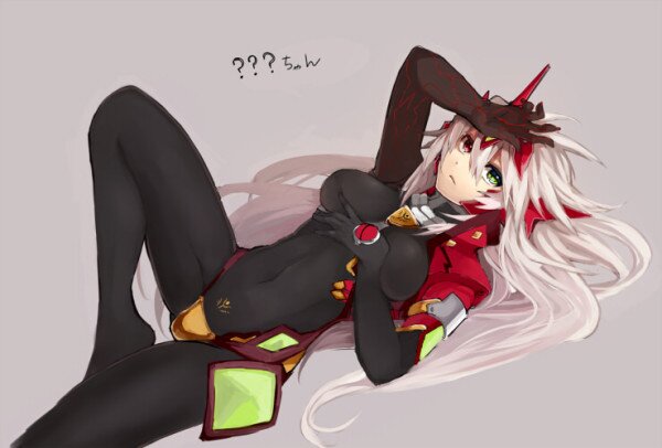 ragna the bloodedge and alpha-01 (blazblue) drawn by tomo_(tomorag7)