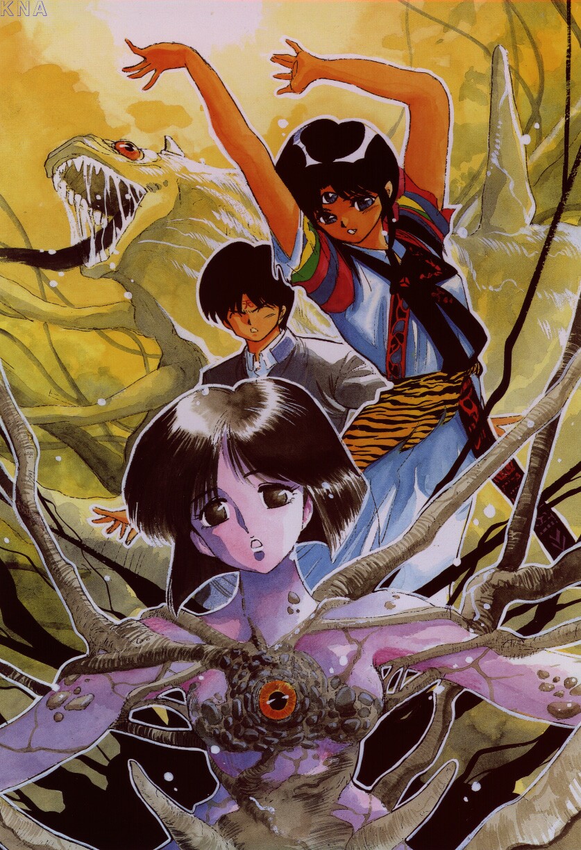 parvati iv, fujii yakumo, and asai natsuko (3x3 eyes) drawn by takada_yuuzou