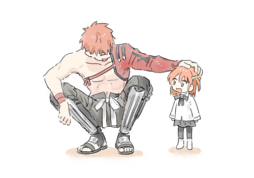 fujimaru ritsuka, emiya shirou, and senji muramasa (fate and 1 more) drawn by cczyjs