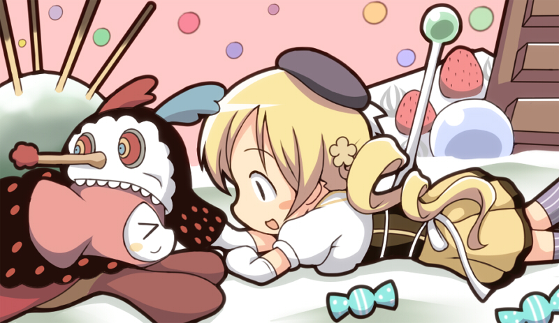 tomoe mami and charlotte (mahou shoujo madoka magica) drawn by lee_(monsterheart)