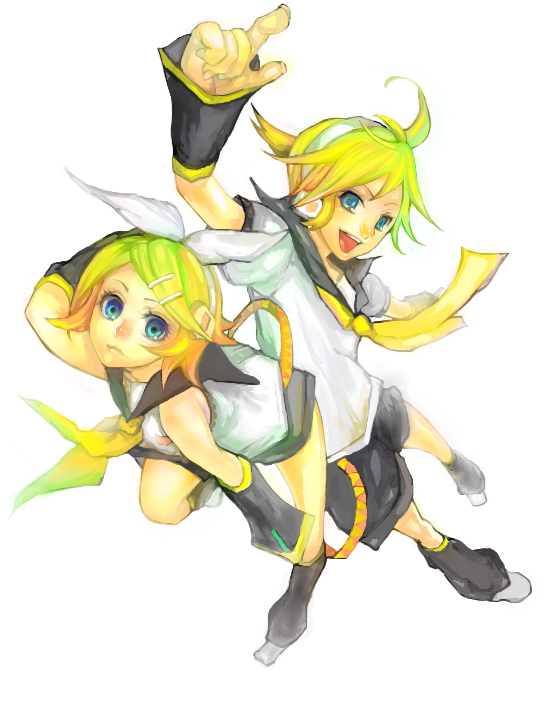kagamine rin and kagamine len (vocaloid) drawn by tcb