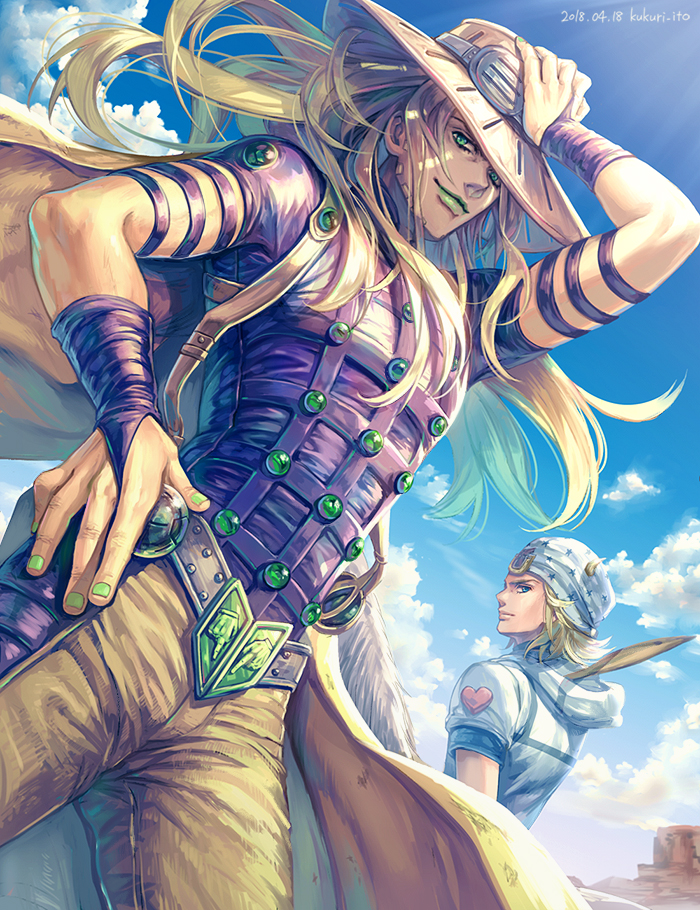 johnny joestar and gyro zeppeli (jojo no kimyou na bouken and 1 more) drawn by dyresbroom