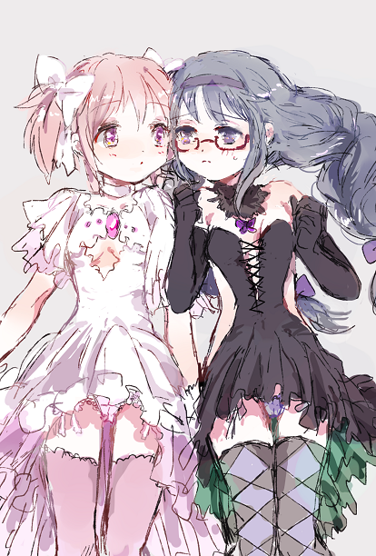 akemi homura, kaname madoka, ultimate madoka, and akuma homura (mahou shoujo madoka magica and 1 more) drawn by ie_(jojoie7)