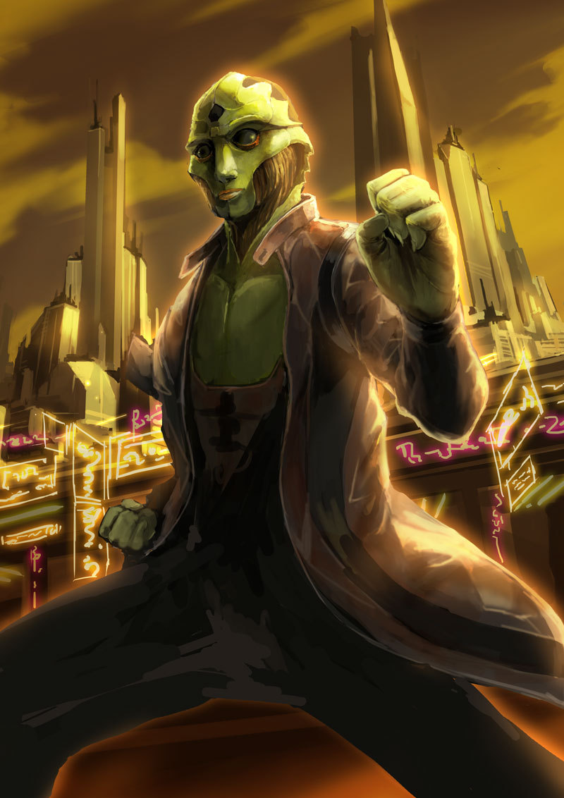 thane krios (mass effect and 1 more) drawn by blz