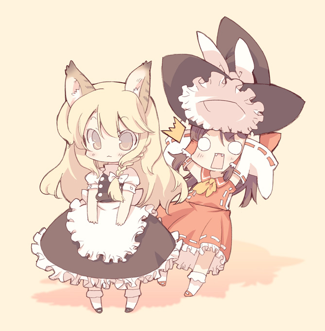 hakurei reimu and kirisame marisa (touhou) drawn by blade_(galaxist)