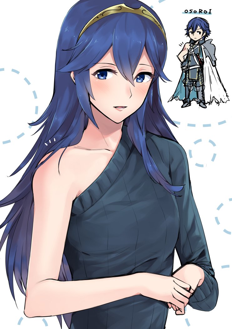 lucina and chrom (fire emblem and 1 more) drawn by ameno_(a_meno0)