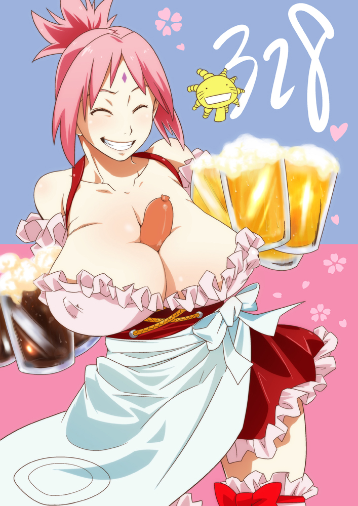 haruno sakura and oryzae-tan (naruto and 2 more) drawn by sahara_wataru