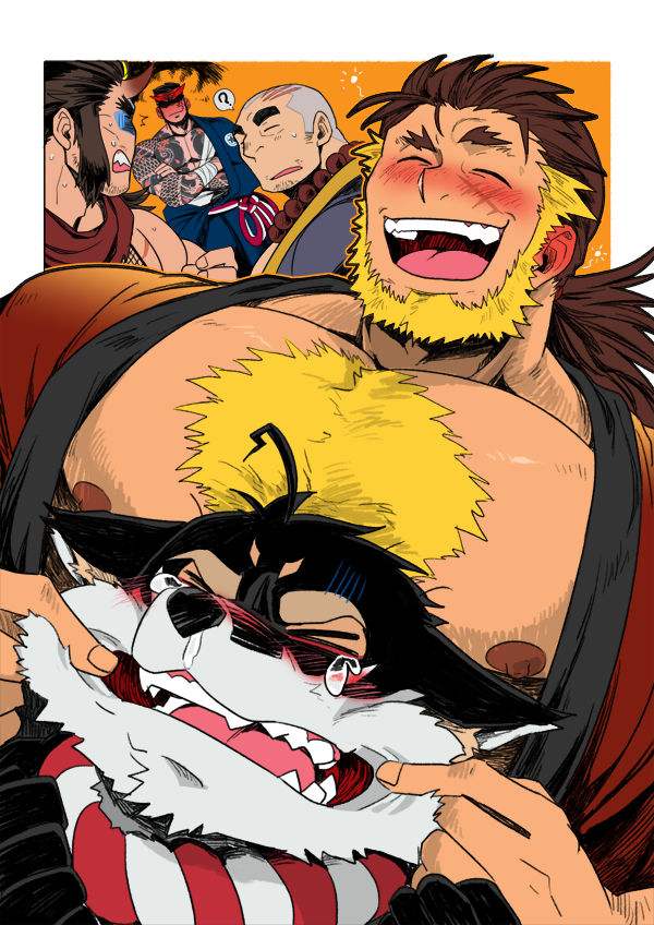 jinnosuke, rasho, kongoh, hanzo, and kagura (another eidos-r) drawn by absol_(dkqthf)