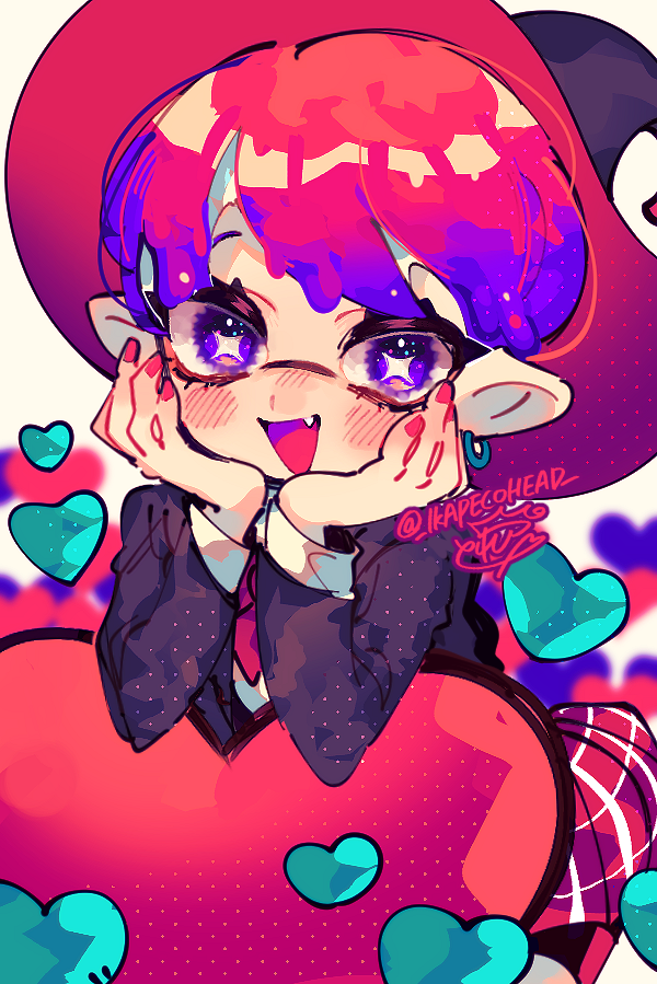 inkling player character and inkling girl (splatoon) drawn by repikinoko