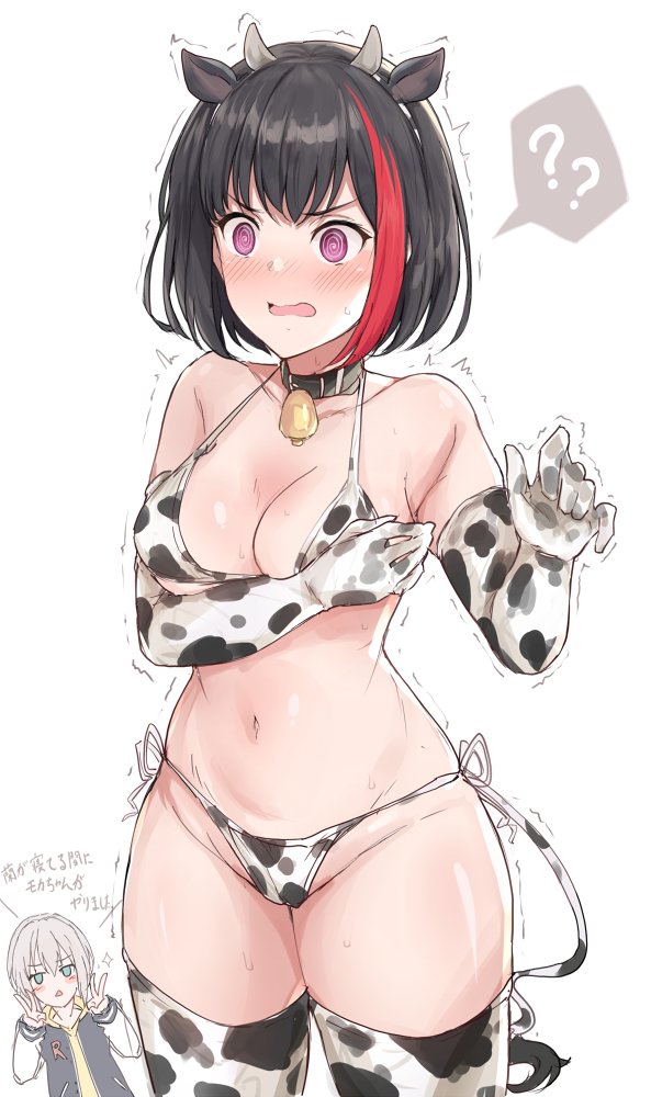 mitake ran and aoba moca (bang dream!) drawn by suisen_toire_(moko924)