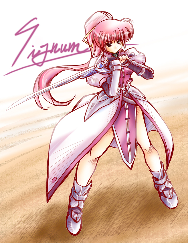signum and laevatein (lyrical nanoha and 2 more) drawn by yume_keikaku