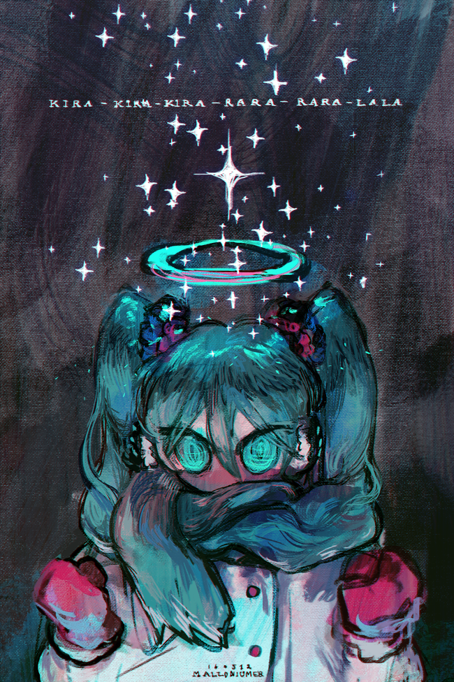 hatsune miku (vocaloid and 1 more) drawn by malloniumer