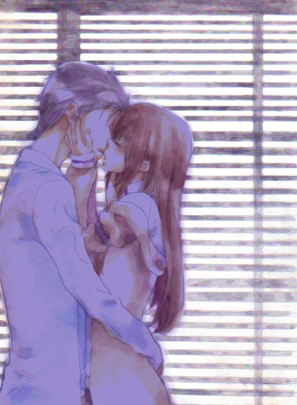 makise kurisu and okabe rintarou (steins;gate) drawn by momose_itsuki