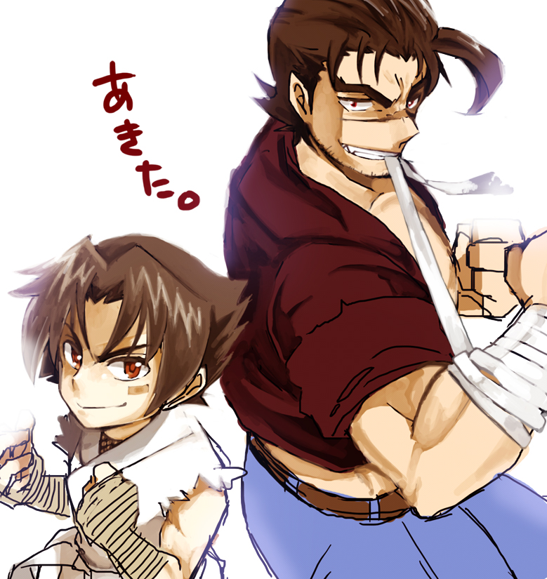 shirahama ken'ichi and sakaki shio (shijou saikyou no deshi ken'ichi) drawn by hannpen5500