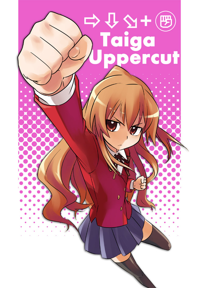 aisaka taiga and sagat (street fighter and 1 more) drawn by kriss_sison