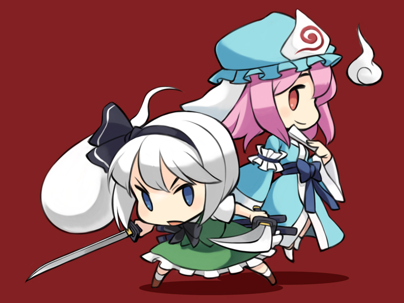 konpaku youmu and saigyouji yuyuko (touhou) drawn by minoa_(lastswallow)