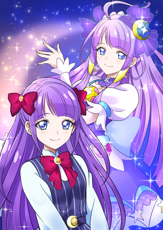 kaguya madoka and cure selene (precure and 1 more) drawn by tsukikage_oyama