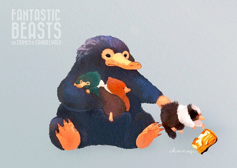 niffler (wizarding world and 1 more) drawn by jippei