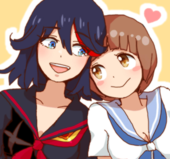 matoi ryuuko, senketsu, and mankanshoku mako (kill la kill) drawn by applebrown
