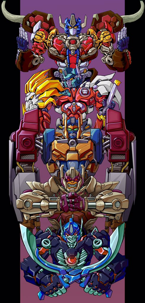 optimus primal, lio convoy, big convoy, and optimal optimus (transformers and 4 more) drawn by ct990413