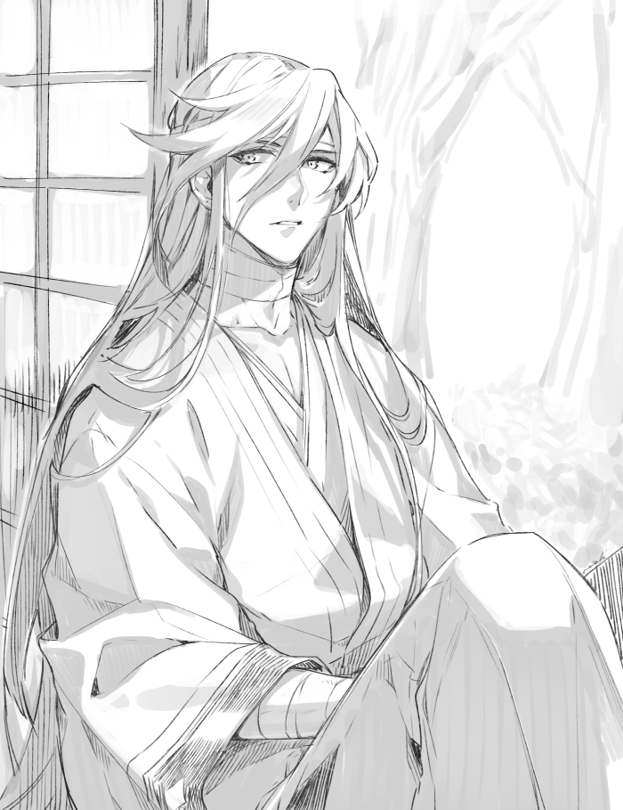izumi-no-kami kanesada (touken ranbu) drawn by hebino_rai