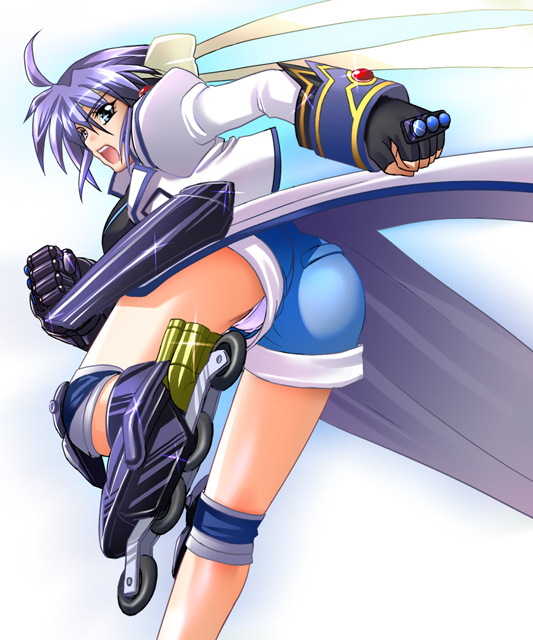 subaru nakajima and revolver knuckle (lyrical nanoha and 1 more) drawn by ichimedoo
