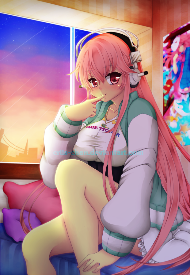 hata no kokoro and super sonico (touhou and 1 more) drawn by criis-chan