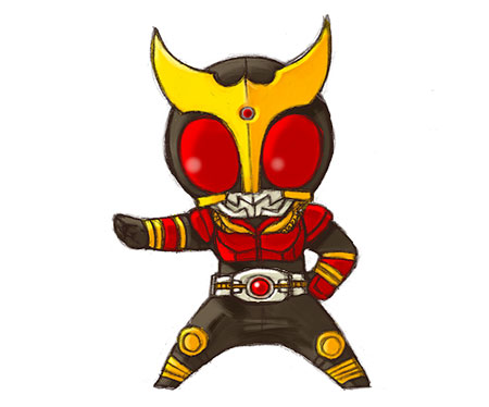 kamen rider kuuga (kamen rider and 1 more) drawn by kaos