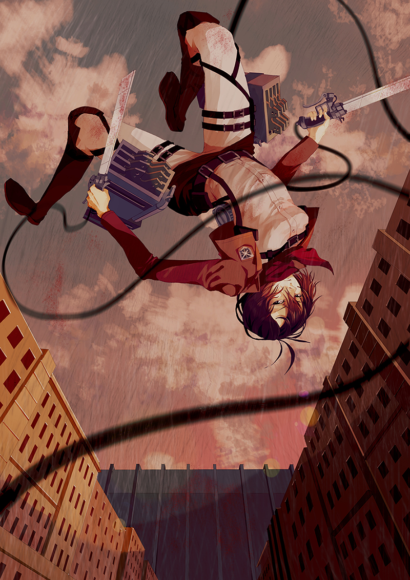 mikasa ackerman (shingeki no kyojin) drawn by eight_(aaapplemilk)